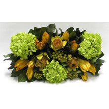 Load image into Gallery viewer, [WSRPS-GG-BKCOCHDB] Wooden Short Rect. Container Grey Green - Banksia Coccinea Basil, Protea Yellow &amp; Hydrangea Basil
