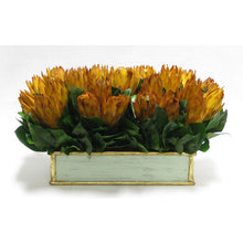 Load image into Gallery viewer, Wooden Short Rect. Container Grey Green - Protea Yellow
