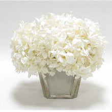Load image into Gallery viewer, Wooden Small Container Grey Silver  - Hydrangea White